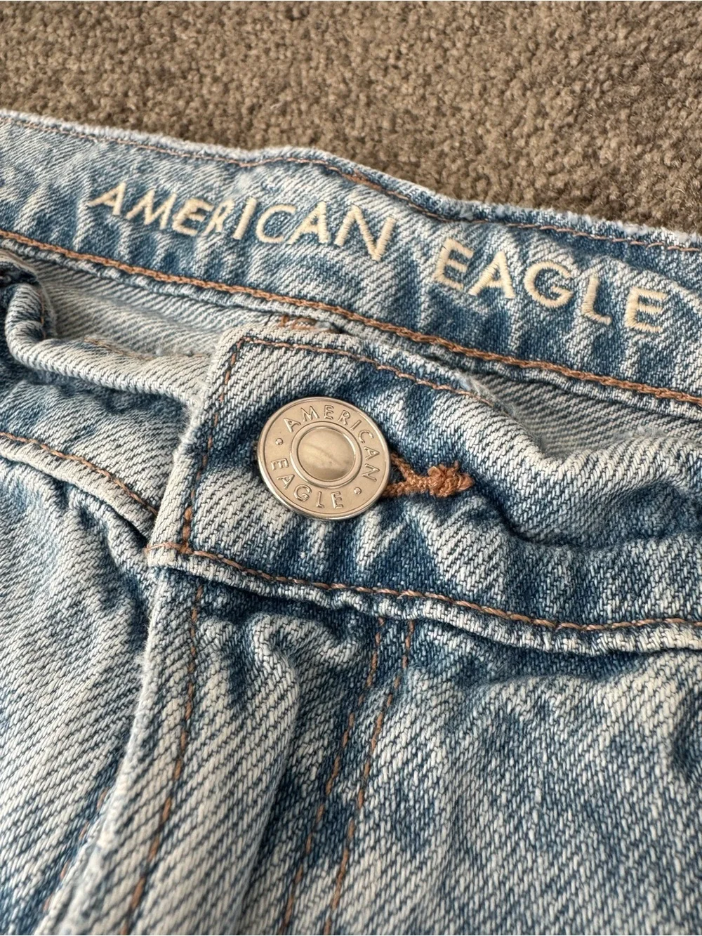 AE Low-Rise Denim Baggy Skater Short